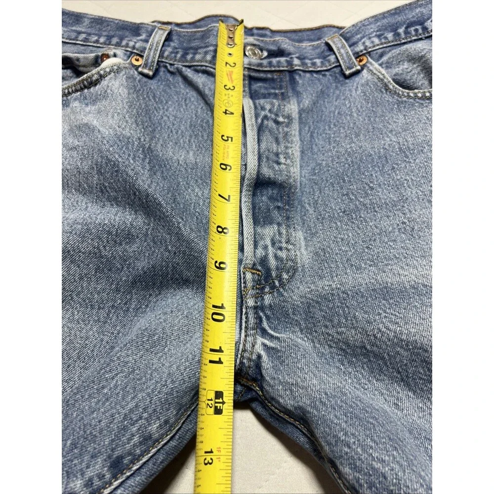 Levi's Denim Jeans Mens 38x30 Blue 501 Original Fit Straight Leg Button Fly